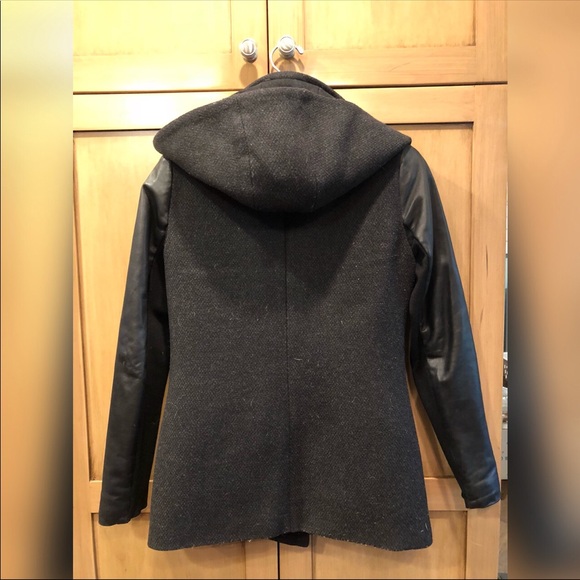 Mackage Odilia wool and leather coat in black - Picture 3 of 8